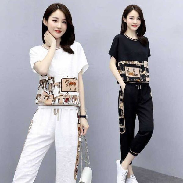 pants sets leisure sports suit womens summer short sleeve loose versatile sweatsuit blouses clothes plus size workout set, White
pants sets leisure sports suit womens summer short sleeve loose versatile sweatsuit blouses clothes plus size workout set, White