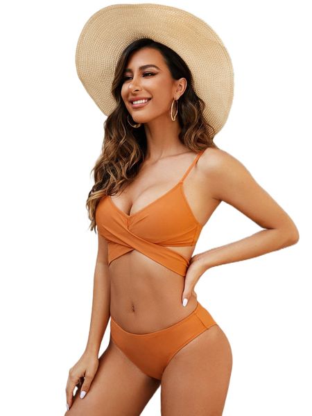 criss cross wrap bikini swimsuit 16yk#, White;black