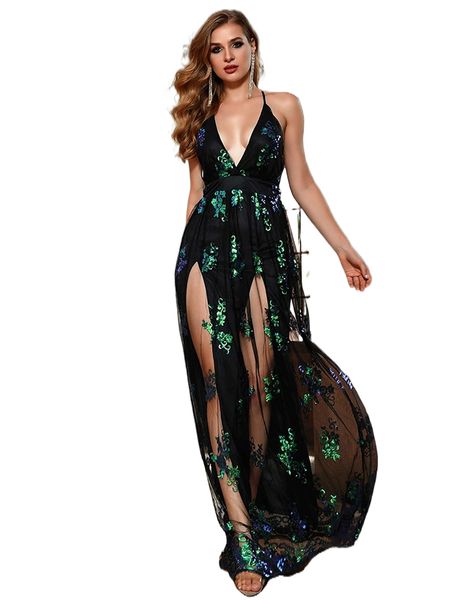 love&lemonade plunging neck crisscross backless sequin mesh overlay dress m364#, Black;gray
love&lemonade plunging neck crisscross backless sequin mesh overlay dress m364#, Black;gray