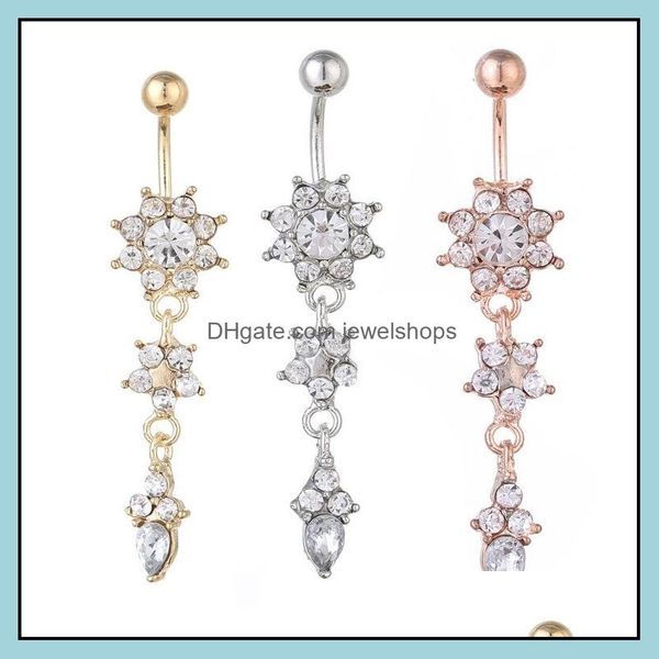 floral diamond belly button nails stainless steel piercing ring plum blossom long pendant drop delivery 2021 navel bell rings body jewelry, Silver
floral diamond belly button nails stainless steel piercing ring plum blossom long pendant drop delivery 2021 navel bell rings body jewelry, Silver