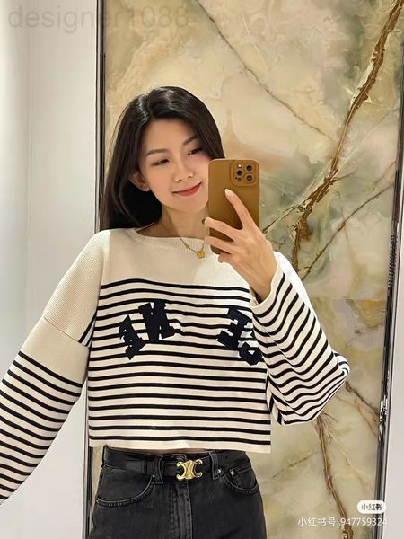 women's knits & tees designer family c's 2022 spring new striped sweater coat women's college style fashion aging letter past, White
women's knits & tees designer family c's 2022 spring new striped sweater coat women's college style fashion aging letter past, White