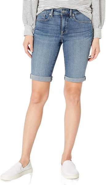 women's petite briella jean shorts with roll cuffs | slimming & flattering fit l4wz#, White;black
women's petite briella jean shorts with roll cuffs | slimming & flattering fit l4wz#, White;black
