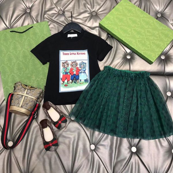 child designer clother sets girl pleated skirt with letter cats childrens kids short sleeve t-shirt shorts set suit brand skirt cotton tees, White
child designer clother sets girl pleated skirt with letter cats childrens kids short sleeve t-shirt shorts set suit brand skirt cotton tees, White