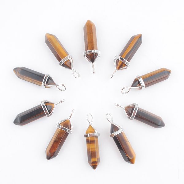 natural gemstone tiger eye pendants hexagonal pointed reiki chakra bullet shape beads for necklaces earrings jewelry making wholesale dn3040, Silver
natural gemstone tiger eye pendants hexagonal pointed reiki chakra bullet shape beads for necklaces earrings jewelry making wholesale dn3040, Silver