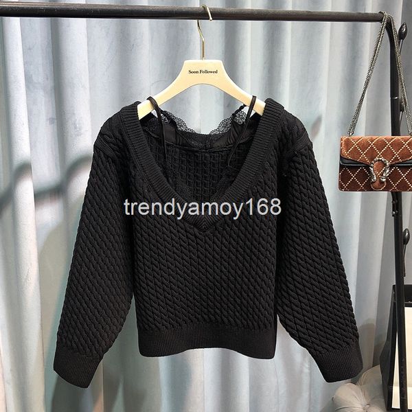women's knits & tees special french elegant temperament straight shoulder sweater fake two suspender lace stitched leaky, White
women's knits & tees special french elegant temperament straight shoulder sweater fake two suspender lace stitched leaky, White