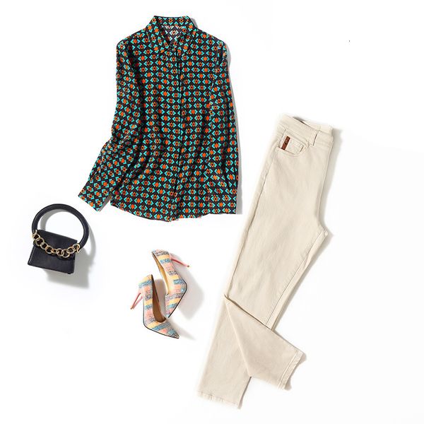 women's blouses & shirts shenzhen high-end printed women's wear silk crepe de chine commuting autumn and winter mulberry shirt wom, White
women's blouses & shirts shenzhen high-end printed women's wear silk crepe de chine commuting autumn and winter mulberry shirt wom, White