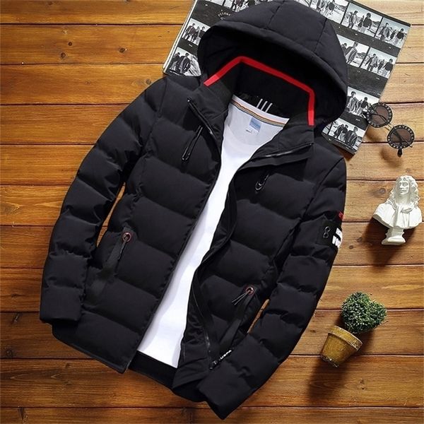 men winter jacket coat fashion hooded warm mens windproof parka casual slim fit youth coats male overcoat drop 201210, Black
men winter jacket coat fashion hooded warm mens windproof parka casual slim fit youth coats male overcoat drop 201210, Black