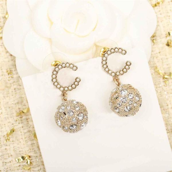2022 charm dangle round shape ball pendant stud earring with diamonds for women wedding jewelry gift have box stamp ps254m, Golden
2022 charm dangle round shape ball pendant stud earring with diamonds for women wedding jewelry gift have box stamp ps254m, Golden