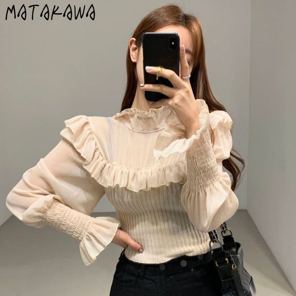 micropenetration standup collar ladies shirt french retro flavor women blouse puff sleeve style blusas woman 210506, White
micropenetration standup collar ladies shirt french retro flavor women blouse puff sleeve style blusas woman 210506, White