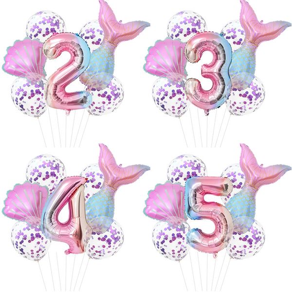 7pcs/set little mermaid party balloons 32inch number foil balloon kids birthday party decoration baby shower helium air globos
7pcs/set little mermaid party balloons 32inch number foil balloon kids birthday party decoration baby shower helium air globos