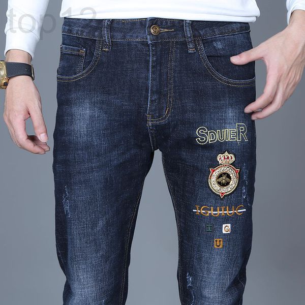 men's jeans designer autumn and winter new jeans men's high-end embroidery light luxury fashion brand youth elastic slim fit pants, Blue
men's jeans designer autumn and winter new jeans men's high-end embroidery light luxury fashion brand youth elastic slim fit pants, Blue