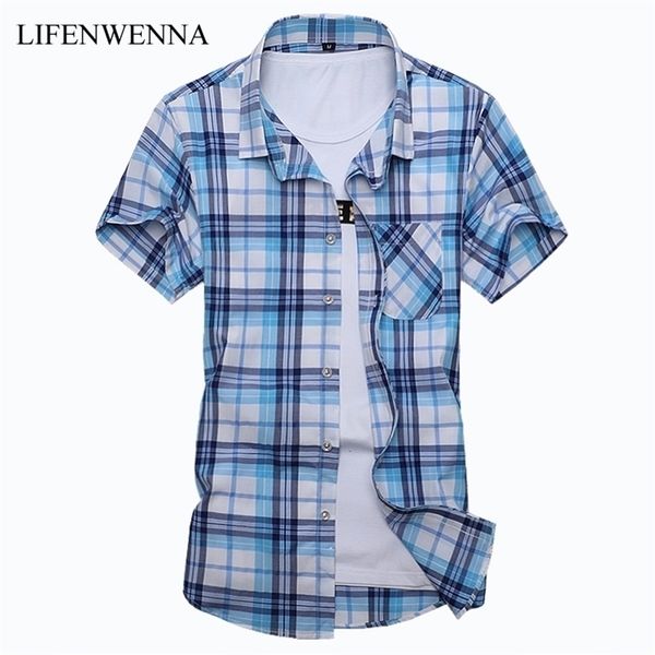 plus size m7xlnew summer fashion men's shirt slim fit men short sleeve plaid shirts mens clothes trend casual mens social shirt, White;black
plus size m7xlnew summer fashion men's shirt slim fit men short sleeve plaid shirts mens clothes trend casual mens social shirt, White;black
