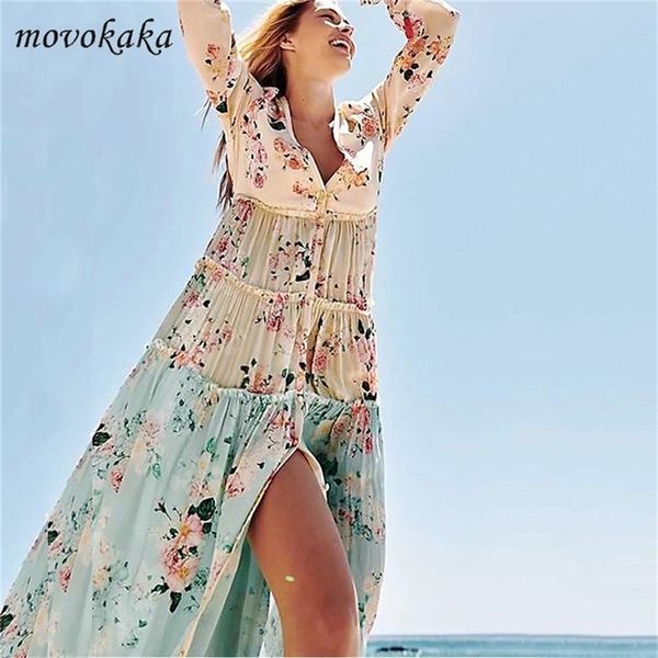 movokaka boho floral dress women long sleeve sping summer beach maxi dress elegant plus size dresses party women s dress button lj200818, Black;gray
movokaka boho floral dress women long sleeve sping summer beach maxi dress elegant plus size dresses party women s dress button lj200818, Black;gray