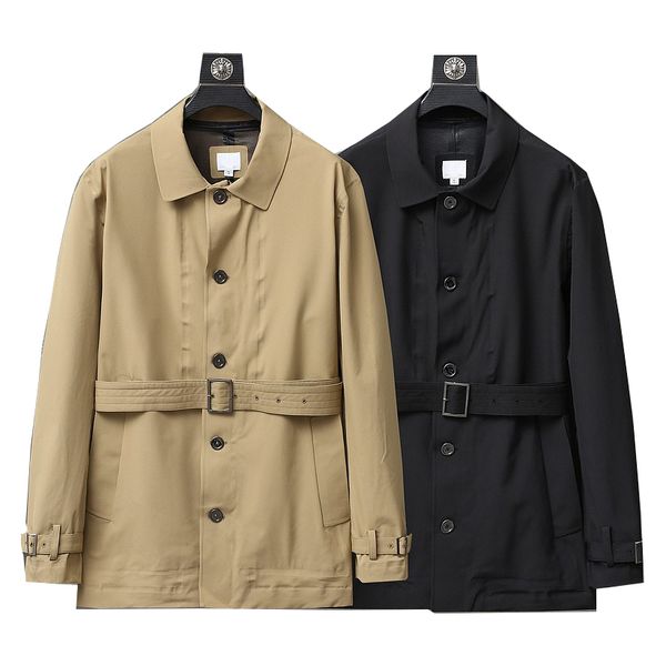 mens long jacket canada north british style mid-length trench coat solid color spring jackets for men openwork letters business parker cloth