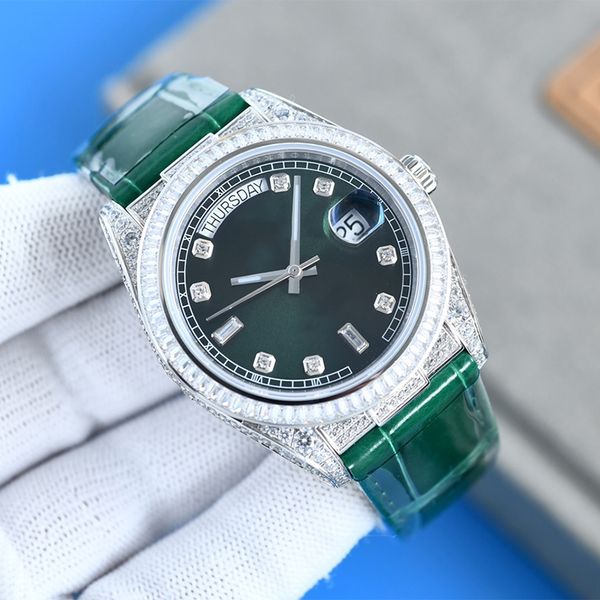 diamond mens watch 40mm automatic mechanical wristwatch montre de luxe leather strap fashion wristwatches double calendar, Slivery;brown
diamond mens watch 40mm automatic mechanical wristwatch montre de luxe leather strap fashion wristwatches double calendar, Slivery;brown