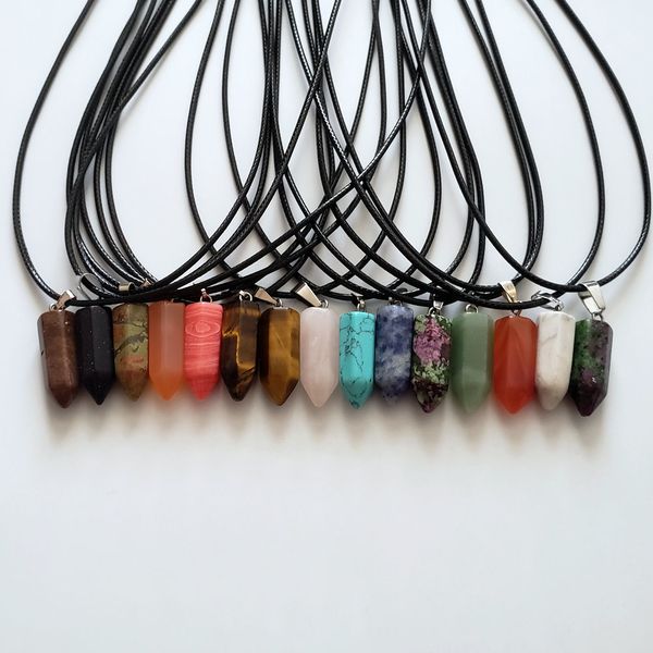 natural agate rose quartz crystal stone pendant mixed hexagon point pillar simple stylish necklace size 22x9mm, Silver
natural agate rose quartz crystal stone pendant mixed hexagon point pillar simple stylish necklace size 22x9mm, Silver