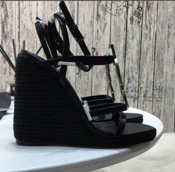 designers ladies cassandra straw wedges sandals gold patent leather studded ladies ankle strap women's pumps party dress eu35-43 with b, Black
designers ladies cassandra straw wedges sandals gold patent leather studded ladies ankle strap women's pumps party dress eu35-43 with b, Black