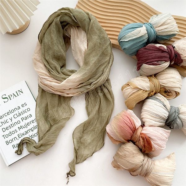 women thin light wrinkled scarves cotton linen feel scarves shawl stylish color gradient simple all-match beach cover, Red;brown
women thin light wrinkled scarves cotton linen feel scarves shawl stylish color gradient simple all-match beach cover, Red;brown