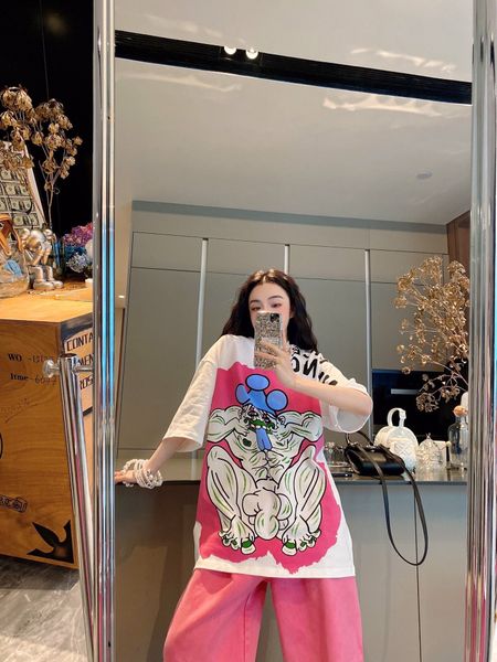 women's t-shirt designer chaopai 22 early spring new cartoon funny muscle clown male large pattern printed casual loose short sleeve t-, White
women's t-shirt designer chaopai 22 early spring new cartoon funny muscle clown male large pattern printed casual loose short sleeve t-, White