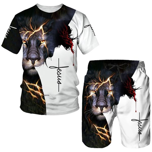 summer 3d lion cross printed men s t shirt shorts suit short sleeve jesus love everone christian street wear 2 pcs tracksuit set 220616, Gray
summer 3d lion cross printed men s t shirt shorts suit short sleeve jesus love everone christian street wear 2 pcs tracksuit set 220616, Gray