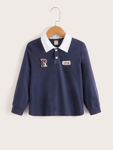 toddler boys cartoon & letter patched contrast panel polo shirt she, White;black
toddler boys cartoon & letter patched contrast panel polo shirt she, White;black