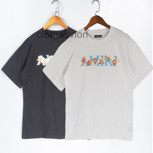 designer t shirs 2022 amirs shir high summer american fashion brand flower color leer prined men's and women's shor sleeve t-shir, White;black 
designer t shirs 2022 amirs shir high summer american fashion brand flower color leer prined men's and women's shor sleeve t-shir, White;black