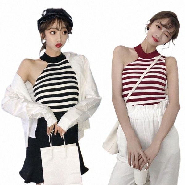 women's tanks & camis striped knit camisole hanging round neck sleeveless shaved shoulders slim female i3ks#, White
women's tanks & camis striped knit camisole hanging round neck sleeveless shaved shoulders slim female i3ks#, White
