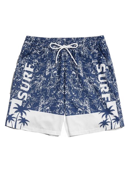 romwe guys tree letter graphic shorts w7oe#, White;black