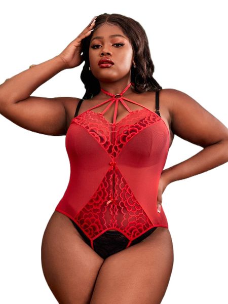 plus mesh lace panel o-ring crotchless teddy bodysuit without liner 56xs#, Black;white
plus mesh lace panel o-ring crotchless teddy bodysuit without liner 56xs#, Black;white