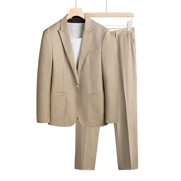 men's suitsuit autumn solid color casual slim fit business formal suit two-piece suit single row one button, White;black
men's suitsuit autumn solid color casual slim fit business formal suit two-piece suit single row one button, White;black