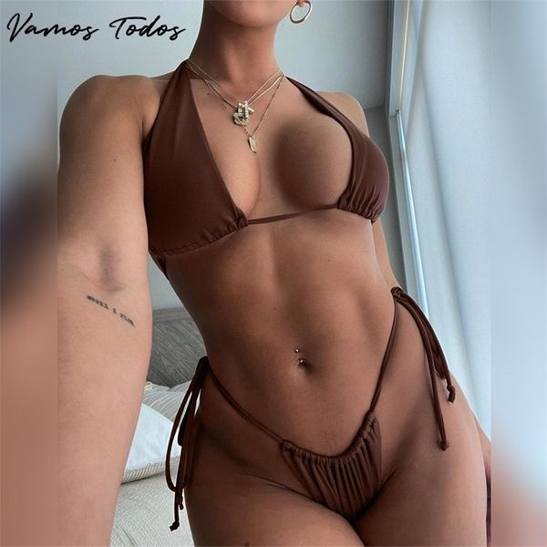 vamos todos summer brown string bikini 2 piece set women beach outfit bathing swimming suit swimsuit size 220408, White;black
vamos todos summer brown string bikini 2 piece set women beach outfit bathing swimming suit swimsuit size 220408, White;black