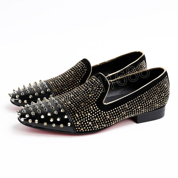 rivets rhinestone men nightclub loafers plus size man party dress shoes smoking slippers mens flat shoes, Black
rivets rhinestone men nightclub loafers plus size man party dress shoes smoking slippers mens flat shoes, Black