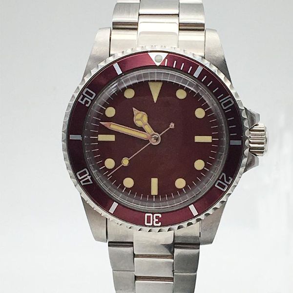wristwatches vintage watch automatic machinery fashion leisure men's 39.5mm stainless steel bracelet folding buckle red aluminum bezel, Slivery;brown
wristwatches vintage watch automatic machinery fashion leisure men's 39.5mm stainless steel bracelet folding buckle red aluminum bezel, Slivery;brown