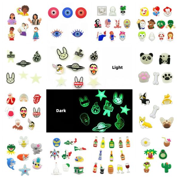 20pcs/set various glow in the dark cartoon croc jibz evil eyes karol g luminous clog shoe charms buckles decorations 2d pvc fluorescent shoe, White;pink
20pcs/set various glow in the dark cartoon croc jibz evil eyes karol g luminous clog shoe charms buckles decorations 2d pvc fluorescent shoe, White;pink