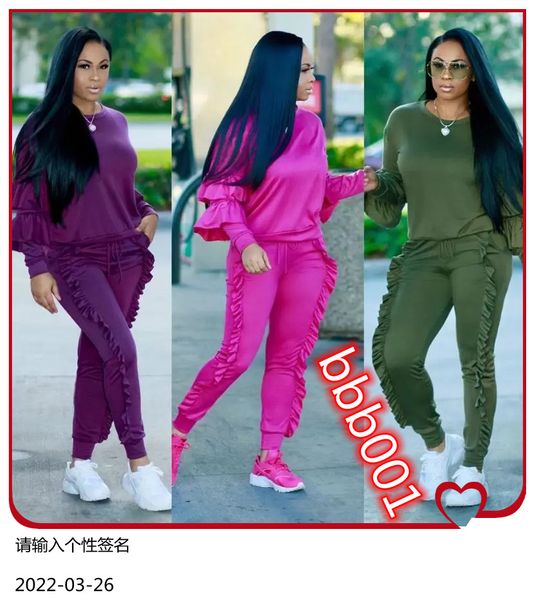 women 2 piece set 2020 autumn winter sweatsuit long sleeve ruffle pants track suits casual tracksuits two piece set, White;black
women 2 piece set 2020 autumn winter sweatsuit long sleeve ruffle pants track suits casual tracksuits two piece set, White;black