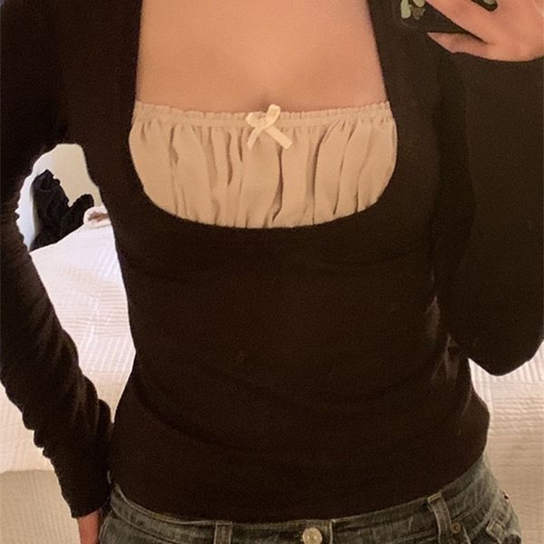zenaide autumn patchwork fashion vintage t shirt black women grunge square neck aesthetic korean long sleeve crop y2k 220407, White
zenaide autumn patchwork fashion vintage t shirt black women grunge square neck aesthetic korean long sleeve crop y2k 220407, White