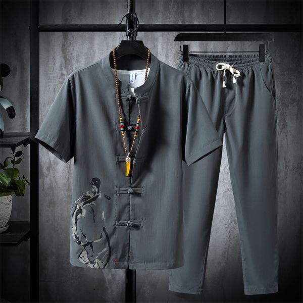 arrival mens polyester short sleeve tshirtankle length pant set solid shirttrousers home suits male m5xl tz013 220704, Gray
arrival mens polyester short sleeve tshirtankle length pant set solid shirttrousers home suits male m5xl tz013 220704, Gray