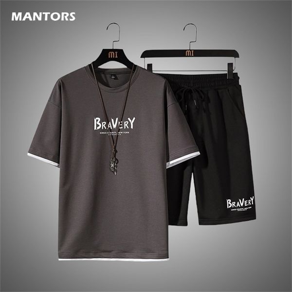 men short sleeve two pieces set summer men's sets print tracksuit streetwear casual mens short set t-shirt shorts clothing 220803, Gray
men short sleeve two pieces set summer men's sets print tracksuit streetwear casual mens short set t-shirt shorts clothing 220803, Gray