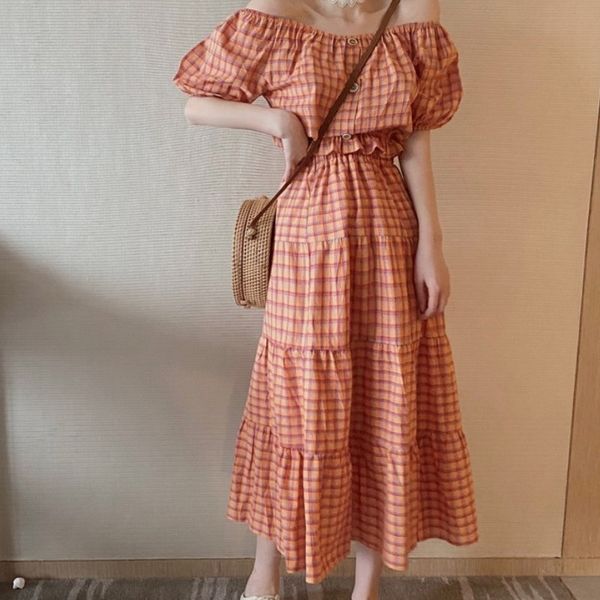 summer elegant ladies twopiece set korean plaid sweet slash neck short sleeve high waist long skirt suit 210526, White
summer elegant ladies twopiece set korean plaid sweet slash neck short sleeve high waist long skirt suit 210526, White