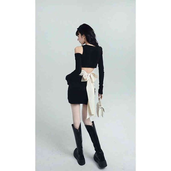 casual dresses sweet cool fried street bow dress early spring 2022 women's design sense girl waist open knit skirt vqz4, Black;gray
casual dresses sweet cool fried street bow dress early spring 2022 women's design sense girl waist open knit skirt vqz4, Black;gray