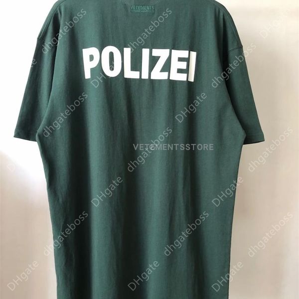 green polizei t-shirt men women police text print vetements tee back embroidered letter vtm, White;black
green polizei t-shirt men women police text print vetements tee back embroidered letter vtm, White;black