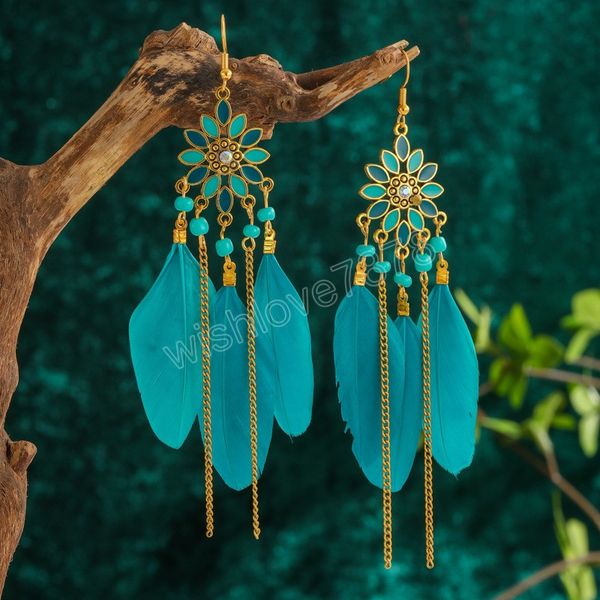 summer boho white feather earrings for women brincos ethnic flower long chain beads dangle earring vintage statement jewelry, Silver
summer boho white feather earrings for women brincos ethnic flower long chain beads dangle earring vintage statement jewelry, Silver