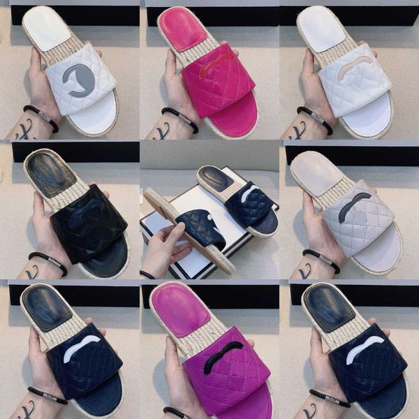 with box paris fashion straw bottom slippers designer retro quilted leather flats women beach sandal mules brand flip-flops slip on flat sli, Black
with box paris fashion straw bottom slippers designer retro quilted leather flats women beach sandal mules brand flip-flops slip on flat sli, Black