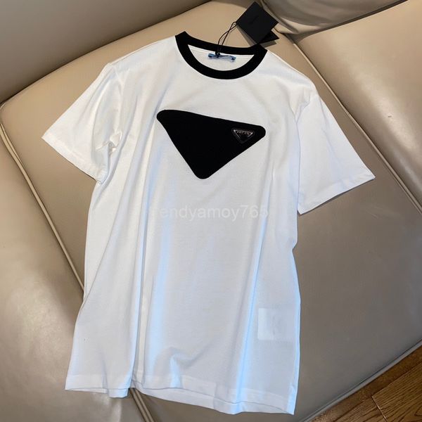 women's t-shirt correct version of spring and summer p family pra triangle color contrast casual short sleeve, White
women's t-shirt correct version of spring and summer p family pra triangle color contrast casual short sleeve, White