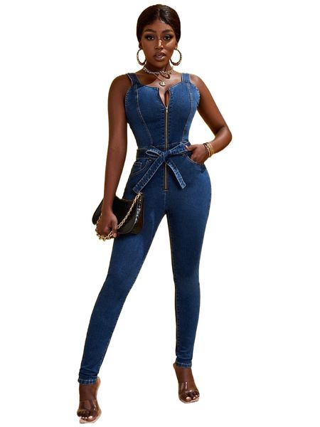 sxy zip front belted denim overalls t3yd#, Black;white 
sxy zip front belted denim overalls t3yd#, Black;white