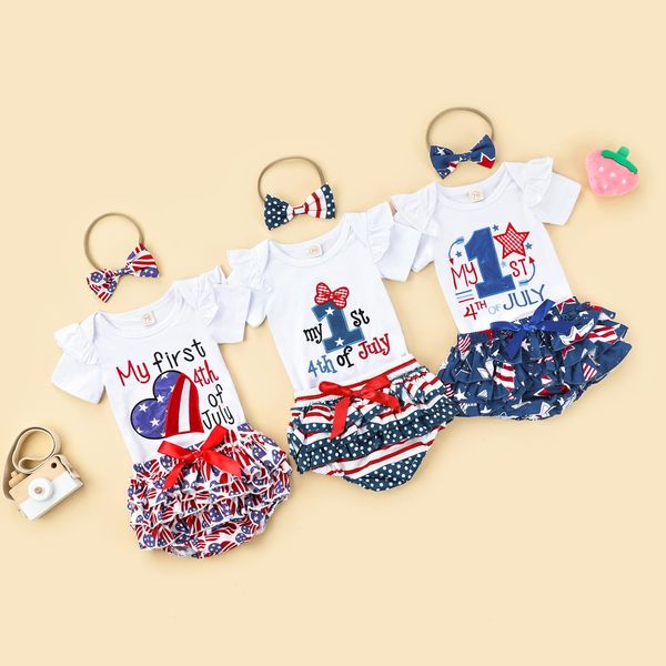 summer independence day newborn sets girl short pants outfits sleeve embroidery pattern romper ruffle shorts set, White
summer independence day newborn sets girl short pants outfits sleeve embroidery pattern romper ruffle shorts set, White