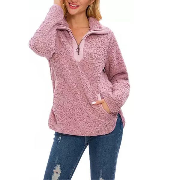winter women's sweaters long sleeve loose sherpa fleece pullover stand collar with pockets half zipper soft warm thick sweatshirt, White;black
winter women's sweaters long sleeve loose sherpa fleece pullover stand collar with pockets half zipper soft warm thick sweatshirt, White;black