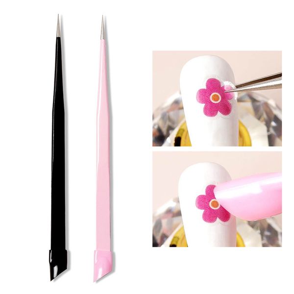 double ended silicone nail art tweezers with pressing head nail stickers rhinestones pick up clip eyelash extension makeup tools, Black
double ended silicone nail art tweezers with pressing head nail stickers rhinestones pick up clip eyelash extension makeup tools, Black