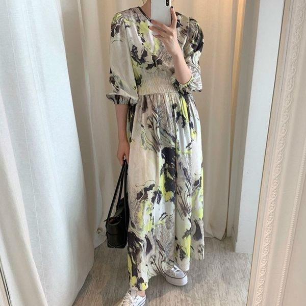 ewq summer short sleeve o neck dress women elegant long robe korea elastic waist tiedye printing design slim dresses y200805, Black;pink
ewq summer short sleeve o neck dress women elegant long robe korea elastic waist tiedye printing design slim dresses y200805, Black;pink