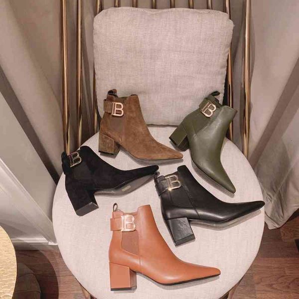 leather boots women's winter boots pointed toe high heels metal decorative series, Black
leather boots women's winter boots pointed toe high heels metal decorative series, Black